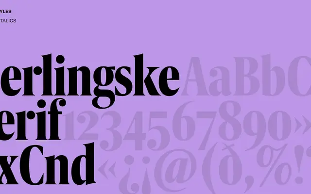 Berlingske Serif Extra Condensed specimen from Playtype