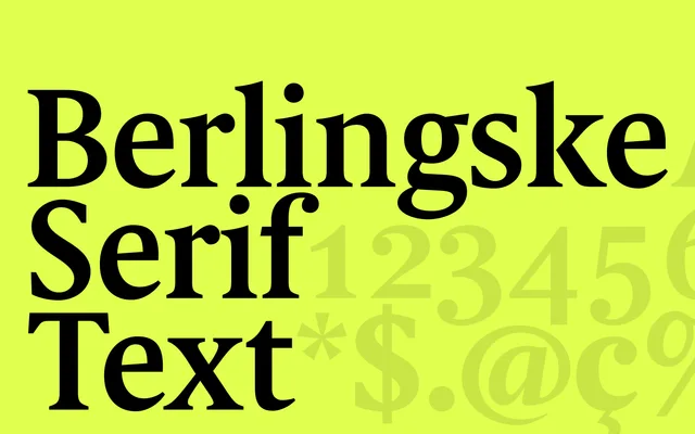 Berlingske Serif Text specimen from Playtype