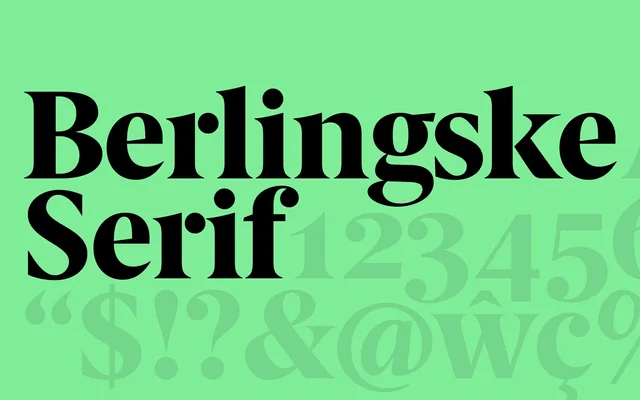 Berlingske Serif specimen from Playtype