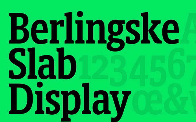 Berlingske Slab Display specimen from Playtype