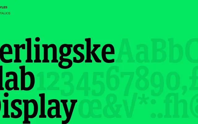 Berlingske Slab Display specimen from Playtype