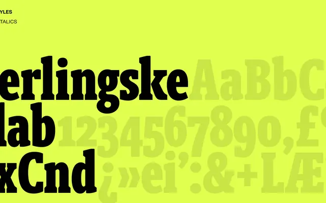 Berlingske Slab Extra Condensed specimen from Playtype