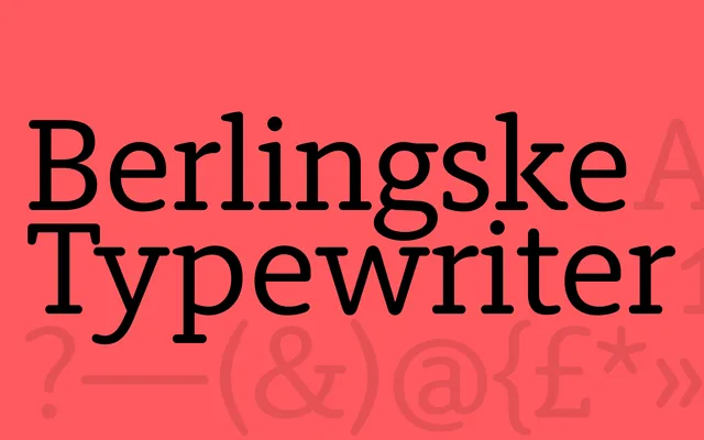 Berlingske Typewriter specimen from Playtype