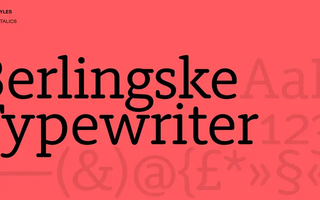 Berlingske Typewriter specimen from Playtype