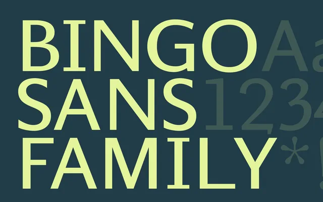 Bingo Sans specimen from Playtype