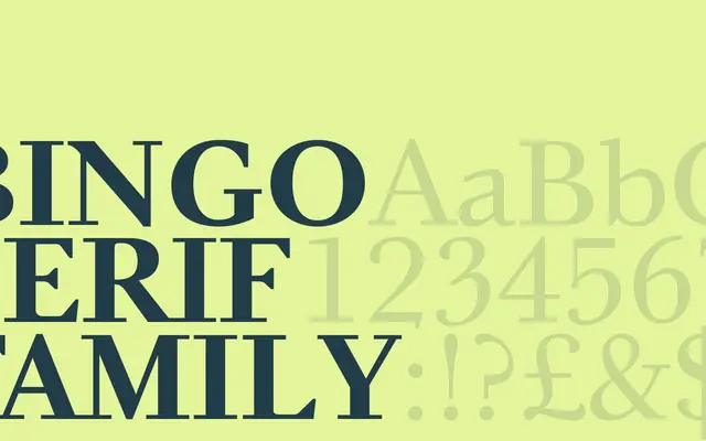 Bingo Serif specimen from Playtype