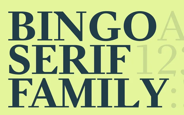 Bingo Serif specimen from Playtype