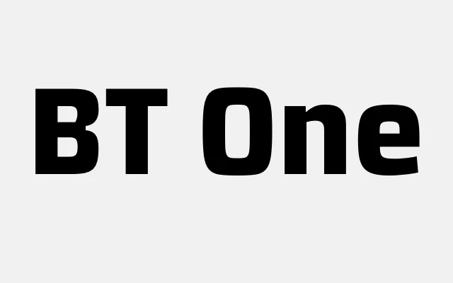 BT One specimen from Playtype