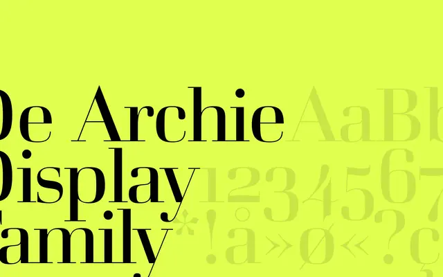 De Archie Display specimen from Playtype