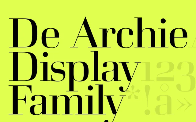 De Archie Display specimen from Playtype