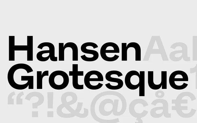 Hansen Grotesque specimen from Playtype