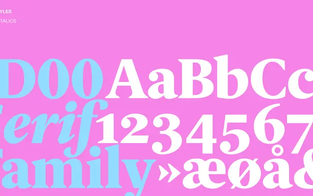 ID00 Serif specimen from Playtype