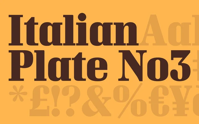 Italian Plate No. 3 specimen from Playtype