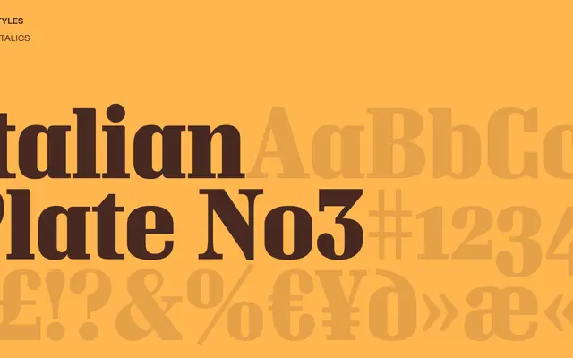Italian Plate No. 3 specimen from Playtype