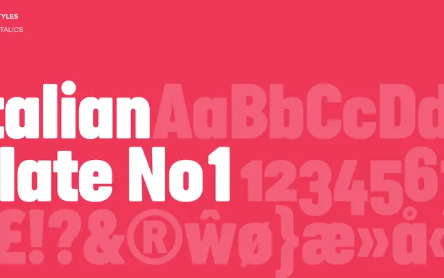 Italian Plate No1 specimen from Playtype