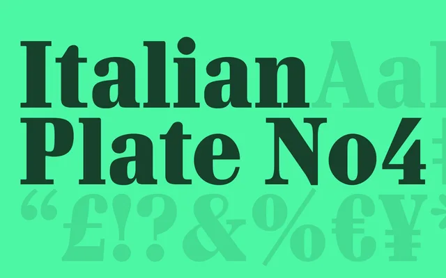 Italian Plate No4 specimen from Playtype