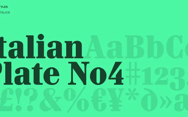 Italian Plate No4 specimen from Playtype