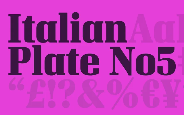 Italian Plate No5 specimen from Playtype