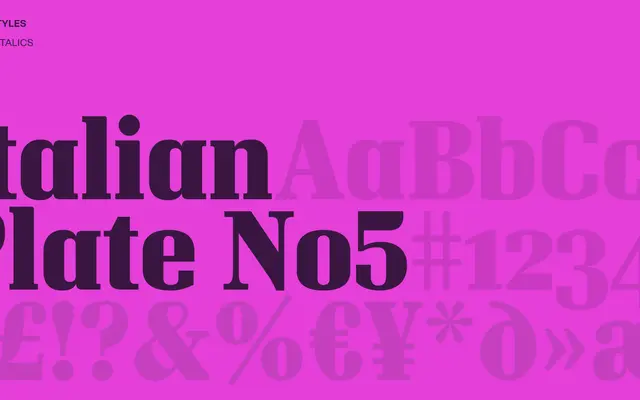 Italian Plate No5 specimen from Playtype