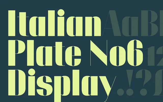 Italian Plate No6 Display specimen from Playtype