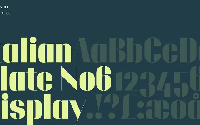 Italian Plate No6 Display specimen from Playtype