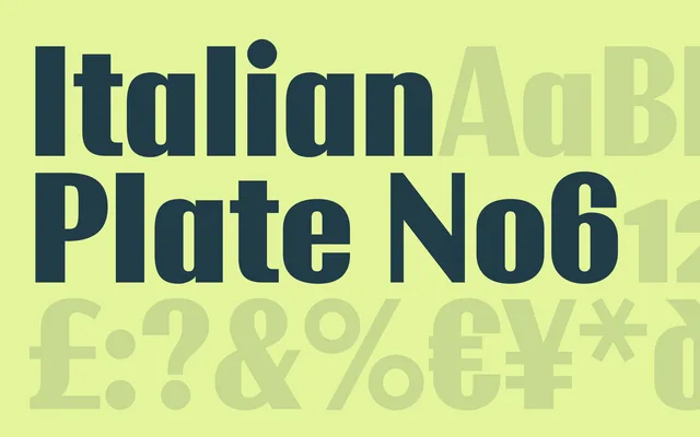 Italian Plate No6 specimen from Playtype