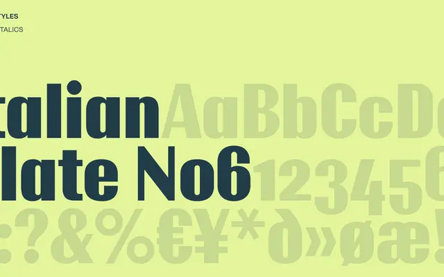 Italian Plate No6 specimen from Playtype