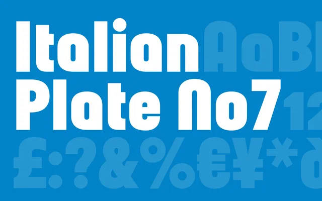Italian Plate No7 specimen from Playtype