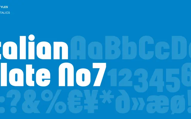 Italian Plate No7 specimen from Playtype