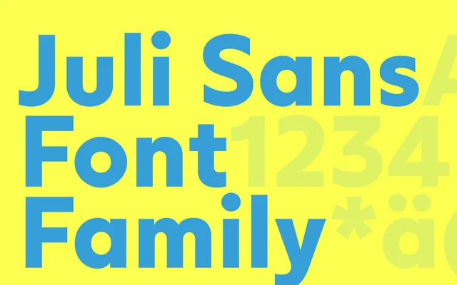 Juli Sans specimen from Playtype