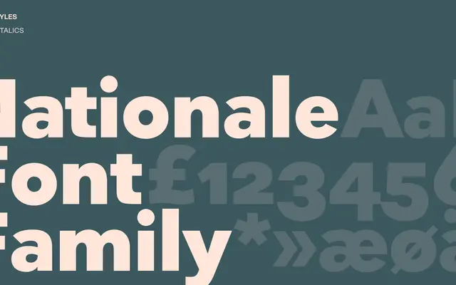 Nationale specimen from Playtype