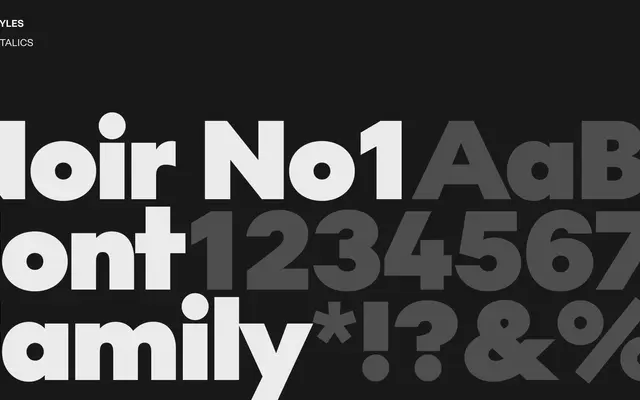 Noir No1 specimen from Playtype