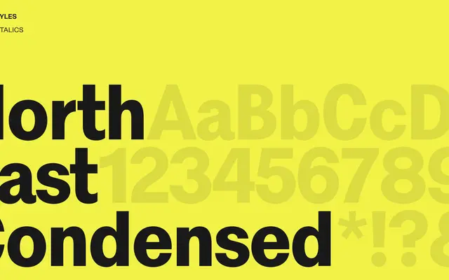 North East Condensed specimen from Playtype