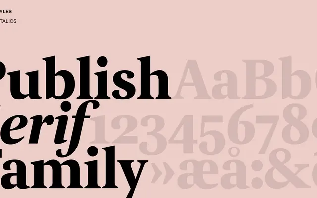 Publish Serif specimen from Playtype