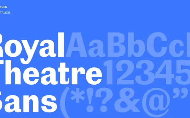 Royal Theatre Sans specimen from Playtype