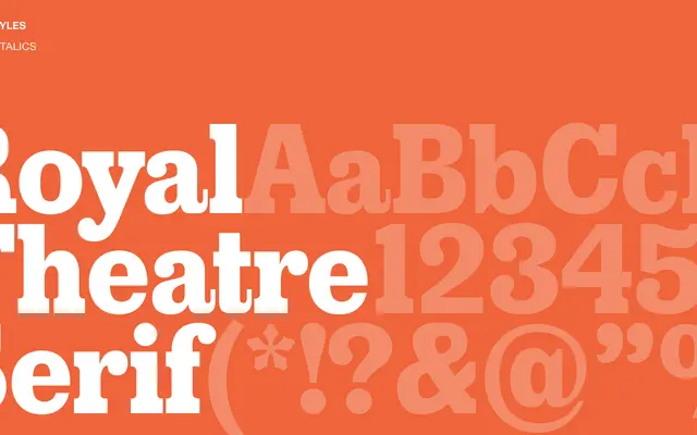 Royal Theatre Serif specimen from Playtype
