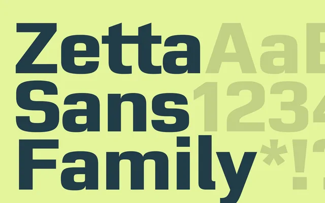 Zetta Sans specimen from Playtype