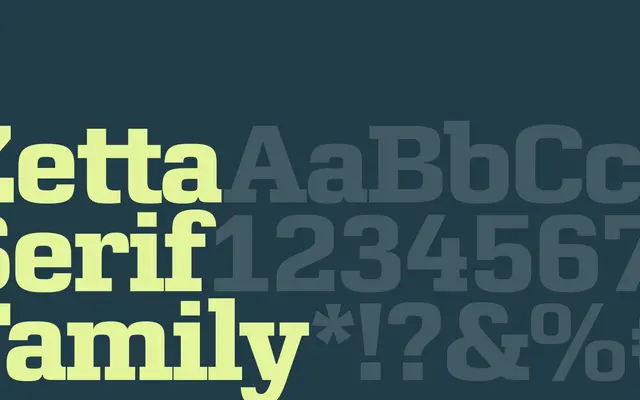 Zetta Serif specimen from Playtype
