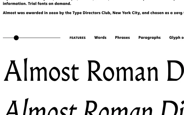 Almost Display specimen from Poem
