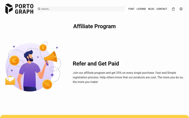 Affiliate Program specimen from Portograph Studio