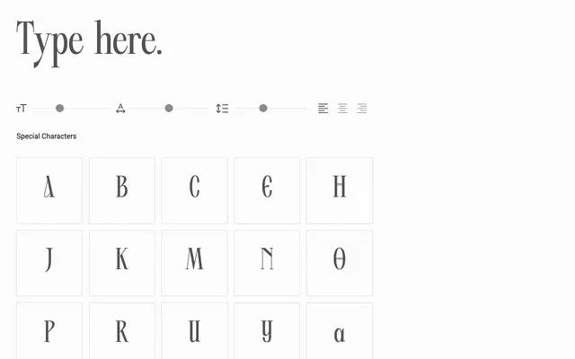 PTG Brigita specimen from Portograph Studio