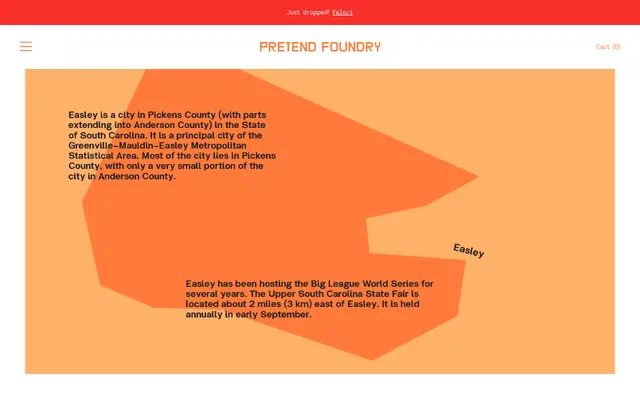 Easley specimen from Pretend Foundry