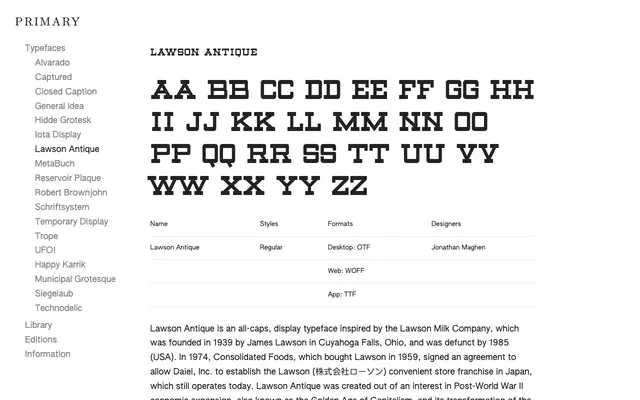 Lawson Antique specimen from Primary Foundry