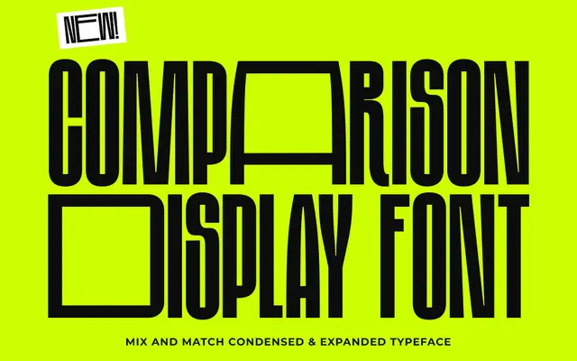 Comparison Display Font specimen from Prioritype