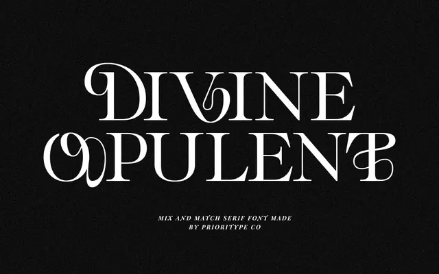 Divine Opulent – Display Serif specimen from Prioritype