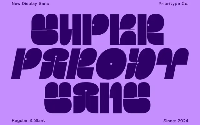 Super Parody – Retro Display Sans specimen from Prioritype