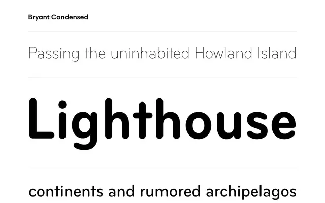 Bryant Condensed specimen from Process Type Foundry