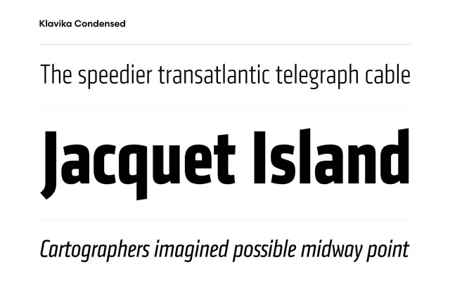 Klavika Condensed specimen from Process Type Foundry