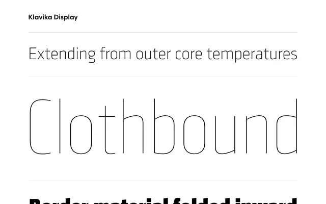 Klavika Display specimen from Process Type Foundry