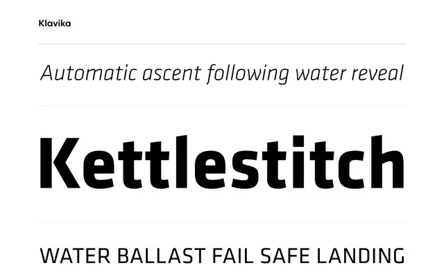 Klavika specimen from Process Type Foundry